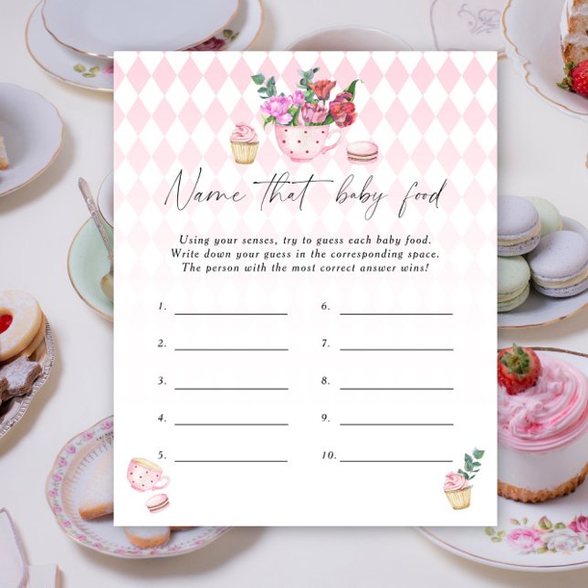 Papier Nom que bébé alimentation jeu de douche - Tea part (Créateur téléchargé)