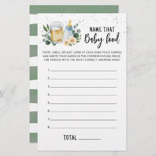 Papier Nom Que Bébé Nourriture Jeu de verdure Bébé est en