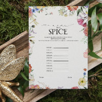 Nom Que Spice Pressé Floral Fête des mariées Jeu