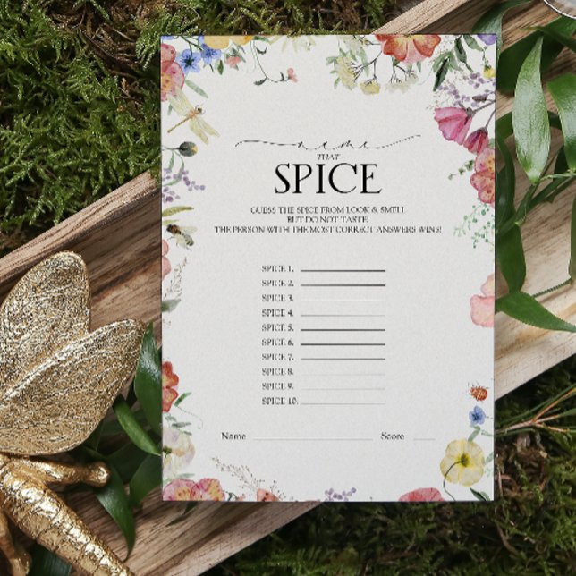 Papier Nom Que Spice Pressé Floral Fête des mariées Jeu (Bridal Shower Game!)