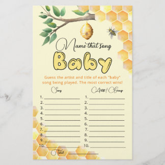 Papier Nommez ce jeu de baby shower de chanson