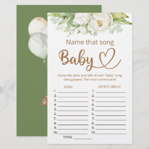 Papier Nommez ce jeu de baby shower de chanson