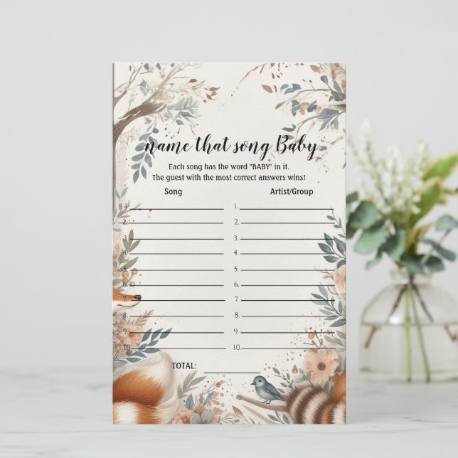 Papier Nommez ce jeu de baby shower de chanson (Debout devant)