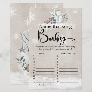 Papier Nommez ce jeu de baby shower de chanson