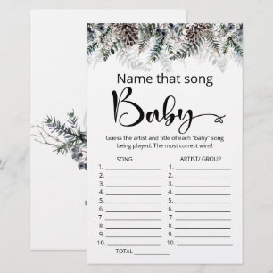 Papier Nommez ce jeu de baby shower de chanson