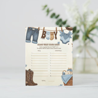 Papier Nommez ce jeu de baby shower de chanson