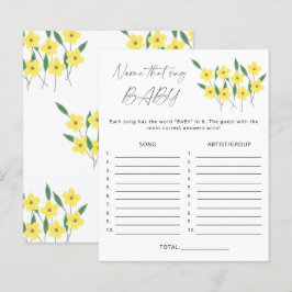 Papier Nommez ce jeu de baby shower de chanson Fleurs sau
