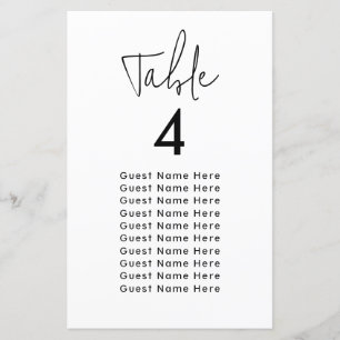Papier Noms minimaux élégants des invités de table Tablea