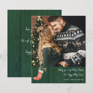 Papier Note de stock en bois rustique vert et de Noël