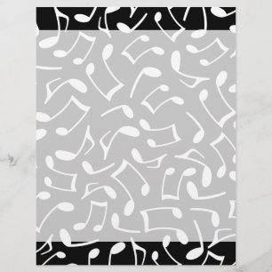 Papier Notes de musique Motif noir et blanc