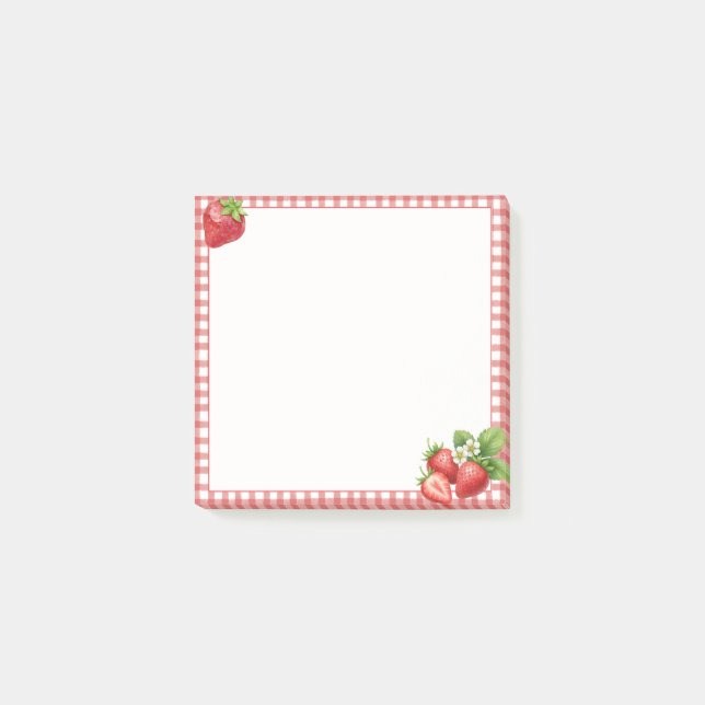 Papier-notes Post-it® Gingham Fraise (Devant)