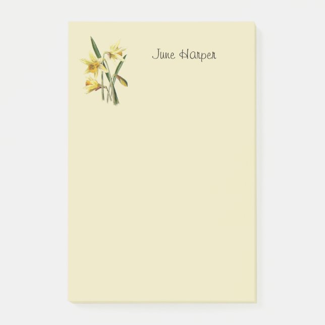 Papier-notes Post-it jonquilles monogrammées (Devant)