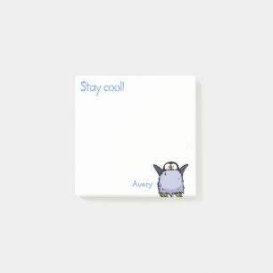 Papier notes Post-It poussin de pingouin heureux