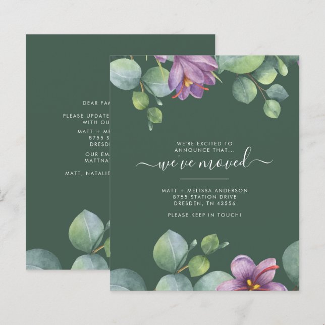 Papier Nous avons bougé budget Eucalyptus Succulent bouge (Devant / Derrière)