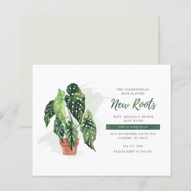 Papier Nous avons déplacé des Plantes d'aquarelle Moving  (Devant / Derrière)