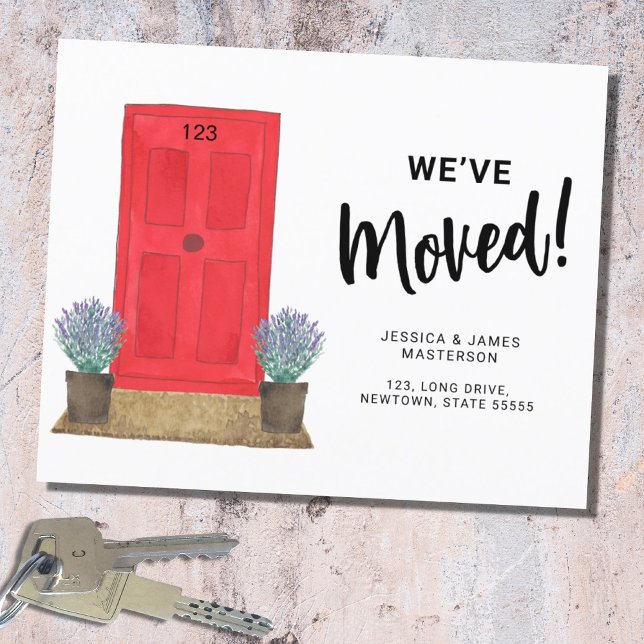 Papier Nous avons déplacé la porte de Faire-part de dépla (Créateur téléchargé)