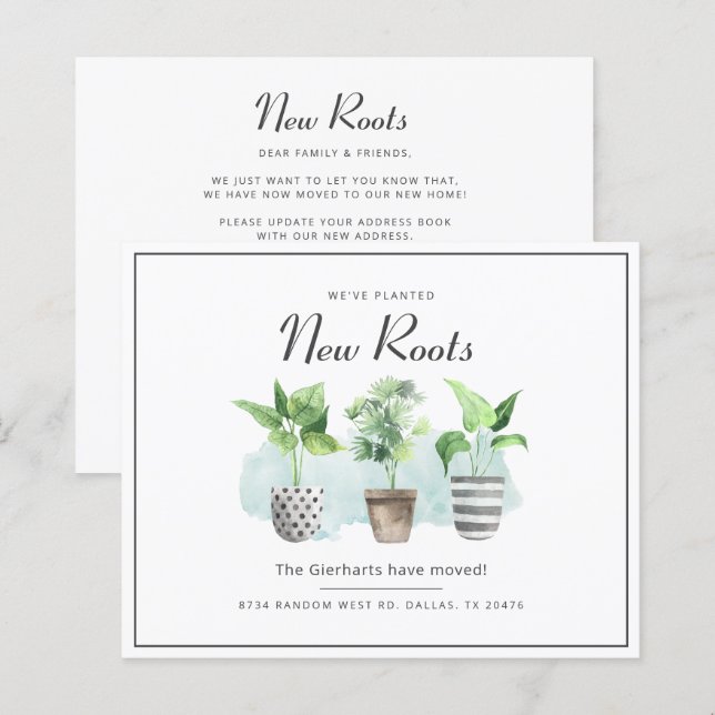 Papier Nous avons déplacé le Faire-part de changement d'a (Devant / Derrière)