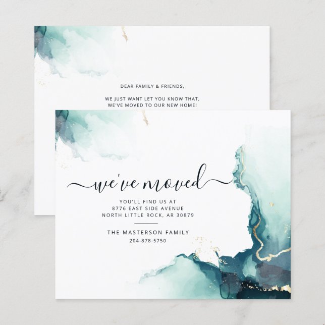 Papier Nous avons déplacé le Faire-part de déplacement de (Devant / Derrière)