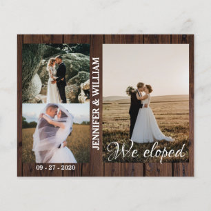 Papier Nous avons Elopé Photo Collage Mariage bois Faire-
