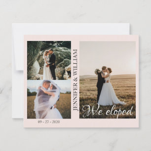 Papier Nous avons Eloped Photo Collage Mariage Faire-part