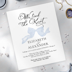 Papier Nous Avons Fait Le noeud   Blue Bow Mariage Elopem