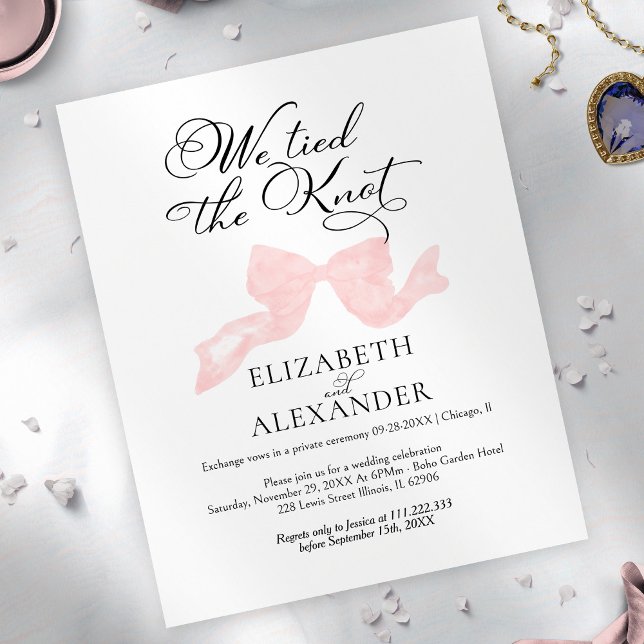 Papier Nous Avons Fait Le noeud | Elopement de Mariage de (Créateur téléchargé)