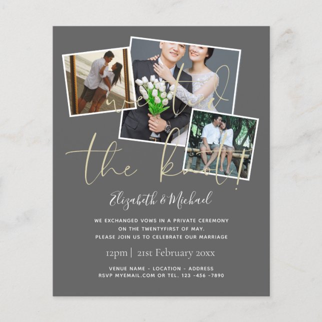Papier Nous Avons Lié Les Invitations Du Mariage De Noeud (Devant)