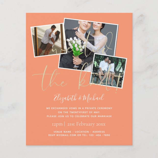 Papier Nous Avons Lié Les Invitations Du Mariage De Noeud (Devant)