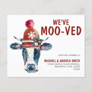 Papier Nous avons Moo-ved Cow Holiday Moving Faire-part