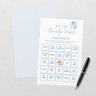 Papier Nous Pouvons à peine Attendre Bingo Baby Shower Fi