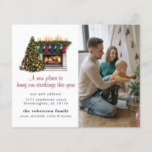 Papier Nouveau Accueil Jolie Photo de Noël Faire-part de 