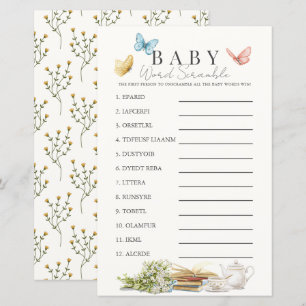 Papier Nouveau Chapitre Livre Thé Baby Mot Scramble Jeu