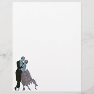Papier Nouveaux mariés Art Déco vintage, Danse Mariage d'