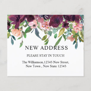 Papier Nouvelle adresse budgétaire   Aquarelle Floral & V