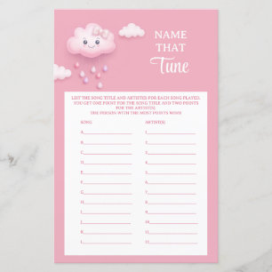 Papier Nuage rose pastel doux neuf Nom Ce Jeu Tune