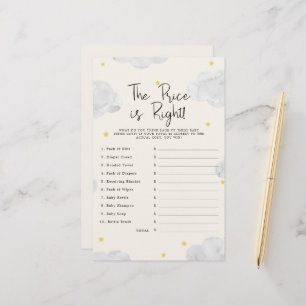 Papier Nuages Le prix est le bon jeu de Baby shower