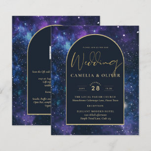 Papier NUDGET Starry Nuit violet bleu mariage INVITE