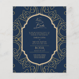 Papier Nuestra Boda Gold Frame Mariage espagnol INVITE