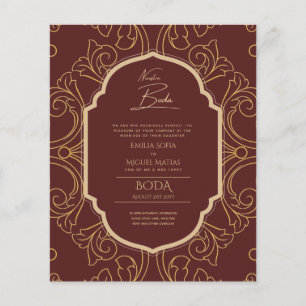 Papier Nuestra Boda Gold Frame Mariage espagnol INVITE