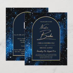 Papier NUESTRA BODA Starry Night Marine Blue Gold INVITAT