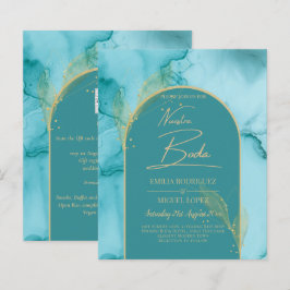 Papier NUESTRA BODA Turquoise Turquoise Gold Wedding INVI