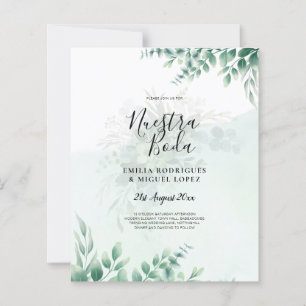 Papier NUESTRA BODA Verdure Faire-part de mariage espagno