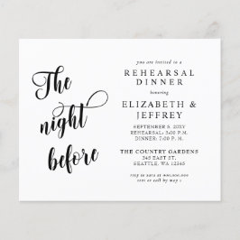 Papier Nuit budgétaire avant la répétition Dîner Invitati
