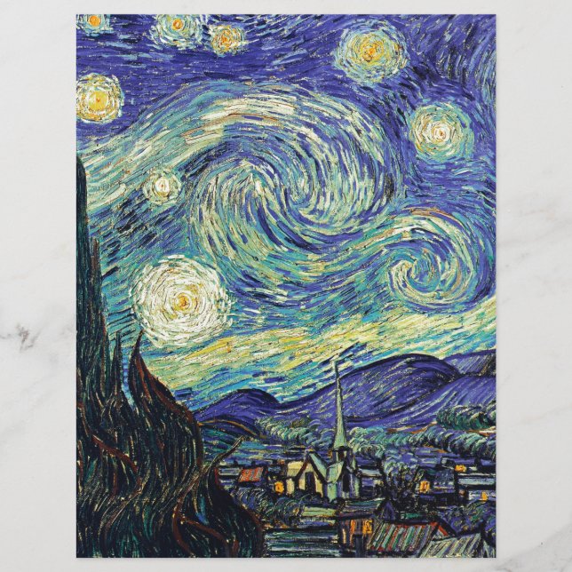 Papier Nuit étoilée par van Gogh (Devant)