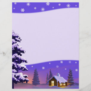 Papier Nuit silencieuse   En-têtes de Noël du village de 