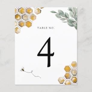 Papier Numéro de table de la douche d'abeille et d'eucaly