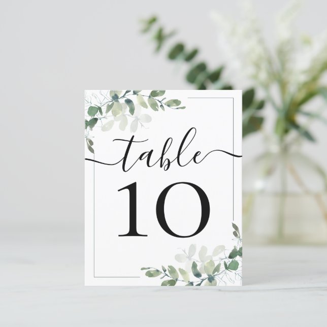 PAPIER NUMÉRO DE TABLE EUCALYPTUS POUR UNE RÉCEPTION DE M (Debout devant)