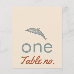 Papier Numéro de table mariage avec animaux de l'océan po