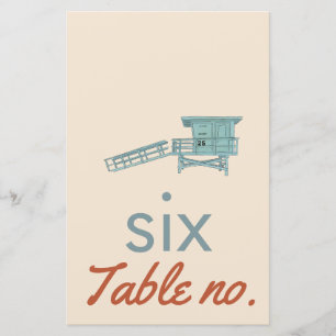 Papier Numéro de table mariage avec animaux de l'océan po