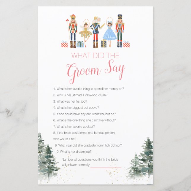 Papier Nutcracker Fête des mariées de Noël Ce que dit Gro (Devant)